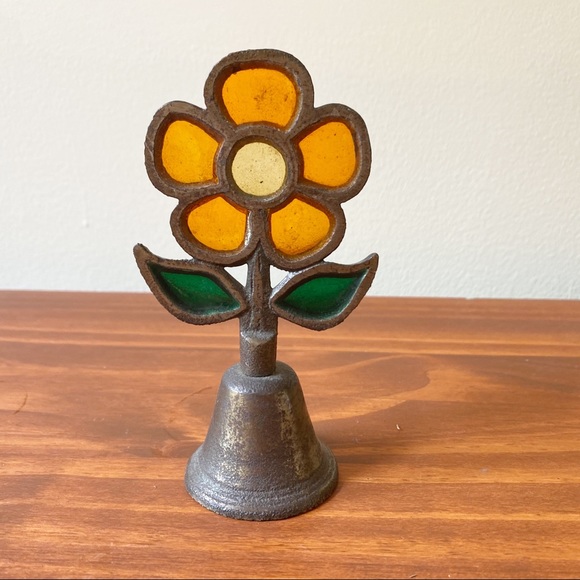 Vintage Stained Glass Flower Decorative Bell